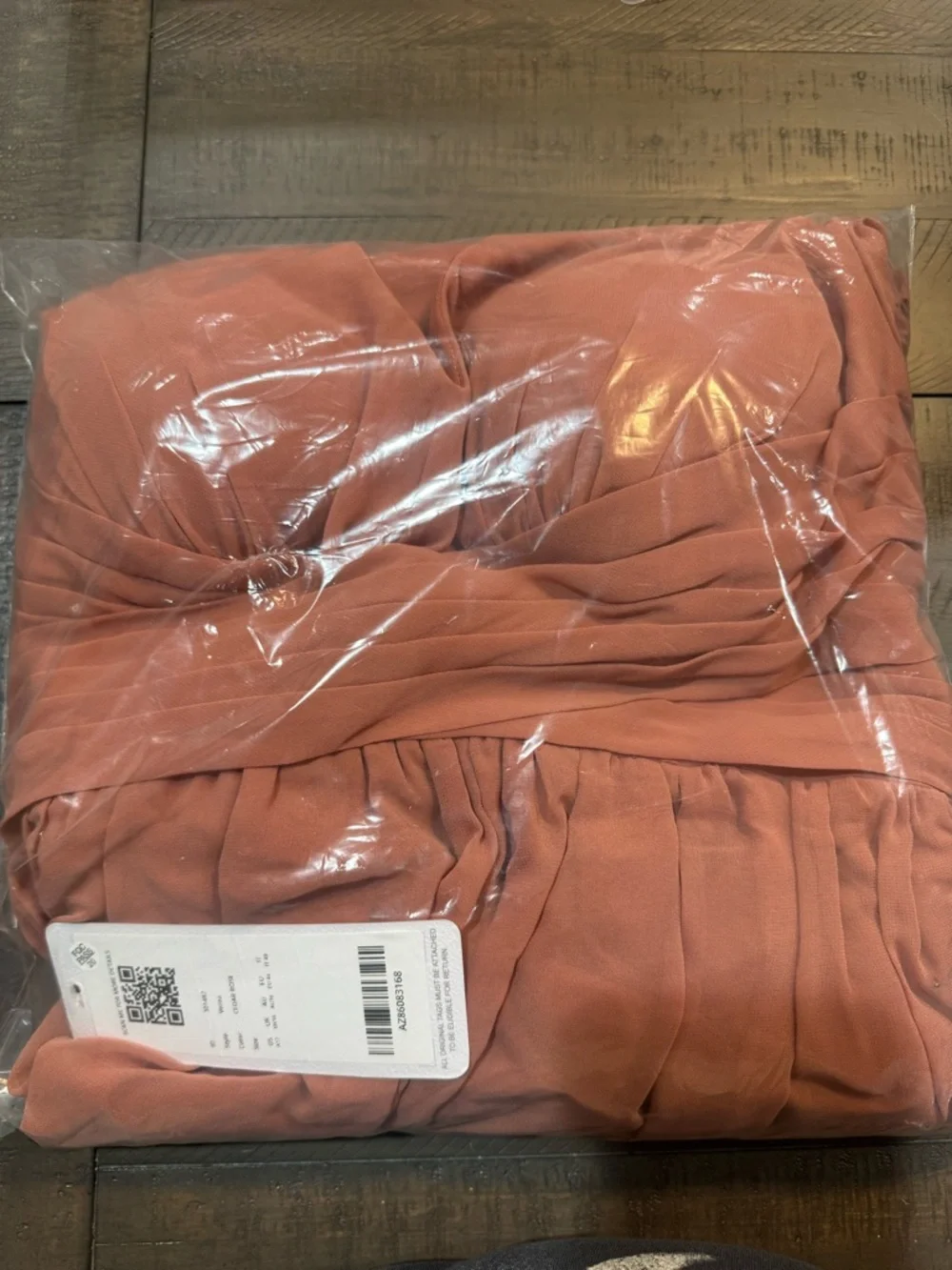 Azazie Maternity - A-Line V-Neck Ruched Chiffon Floor-Length Dress Cedar Rose - Picture 2 of 4